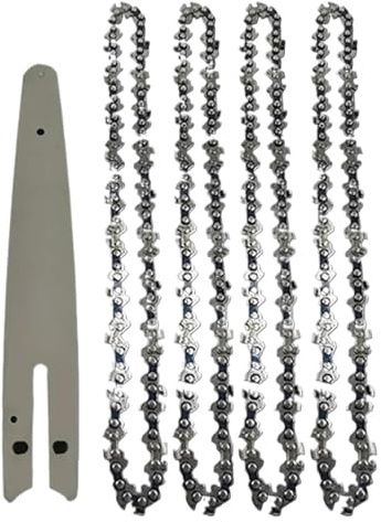 Scie électrique LP 8 pouces 1/4 pouce 45 nœuds 22 couteaux Chaînes de tronçonneuse Lame scie forestière Chaîne d'élagage Accessoires chaîne Coupe du bois(8-inch Set4)