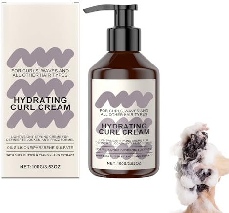 Hydrating Curl Cream – Reichhaltige Pflege für definierte Locken & aufgehellte Haut – Locken Creme für geschmeidige & definierte Curls – Mit natürlichen Extrakten Styling -Gel– 100g