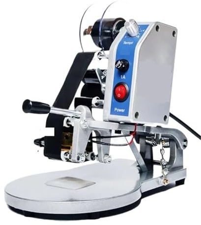 NGTFDCP Macchina per Stampa Stampante A Caldo Mmachine Codifica della Data Macchina da Stampa A Nastro Codificatore per per Timbri Manuali per Pelle, Stoffa, Legno