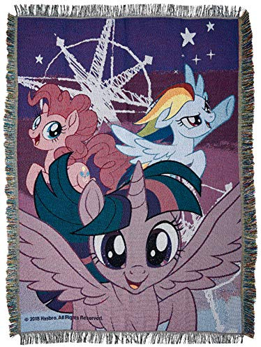 The Northwest Company Hasbro's My Little Pony, Friendship Awaits Woven Tapestry Throw Blanket, 48 x 60, Multi Color