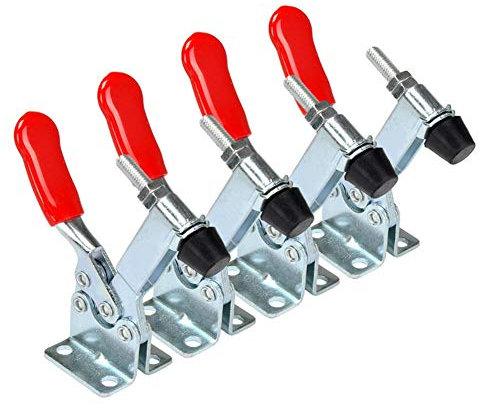 Sauterelles De Menuisier,Dispositifs De Serrage Outil À Main Avec Embout En Caoutchouc,Libération Rapide Pinces Horizontales Antidérapantes Pour Travail Du Bois,Soudage,Électronique(4 Pièces)