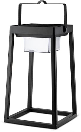Brendz Yuma - Farol Solar Exterior Jardin, LED Lámpara Solar Jardin, IP44 resistente al agua, Con 3 modos de luz, Batería Recargable a través de USB-C, Decoracion Mesa Terraza Exterior