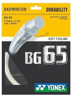 Yonex BG-65 Badminton String, Color Option (BG 65 - White)