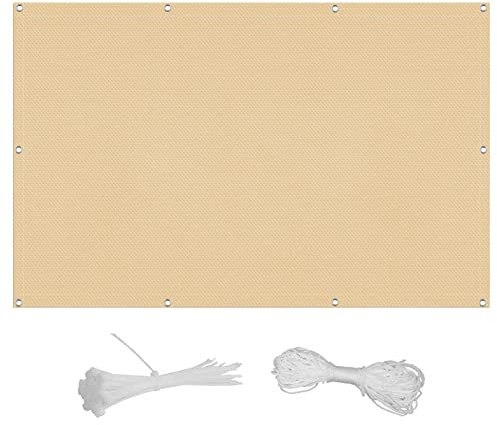 Sun Shade Sail 3.8 x 7.5 m Breathable Rectangle 95% UV Block Garden Screening Shade Netting with Fixing Kit Customizable for Garden Pergola Backyard Lawn, Yellow