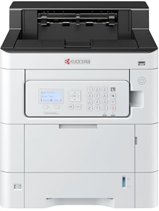 Kyocera Ecosys PA4500cx Laserdrucker Farbe: 45 Seiten pro Minute. Farblaserdrucker mit neigbarem Bedienfeld, Duplex-Einheit, 100+550 Blatt Papierzufuhr, Farbdrucker mit Gigabit LAN, Mobile Print