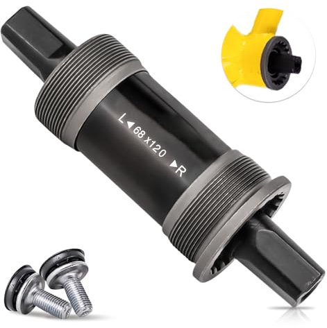 TOATELU 68mm Tretlager Fahrrad Fahrrad Innenlager:120L Tretlager Fahrrad BSA für Mountainbike MTB, Vierkant-Innenlager nnenlager BSA Innenlager Vierlochachsen-Fahrradteile für Fahrradzubehör (120L)