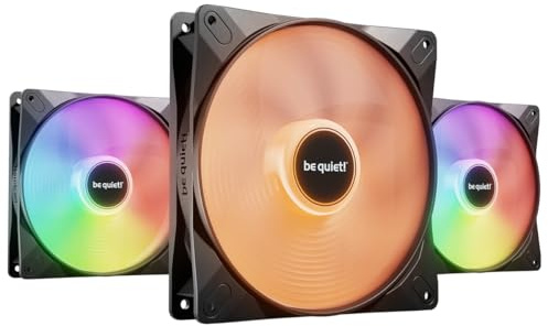 be quiet! Light Wings LX 140mm PWM High-Speed Triple Pack, 3 Fans Included, Illuminated Hub, Multiple Colors+Modes, Optimized Blades for Extraordinary Air Pressure, Daisy Chain Option, BL130