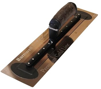 Barnwell Premium Flexi Gold Leather Handle Finishing Plastering Trowel Stainless Steel (11 - 18) (16 x 4 Wide)