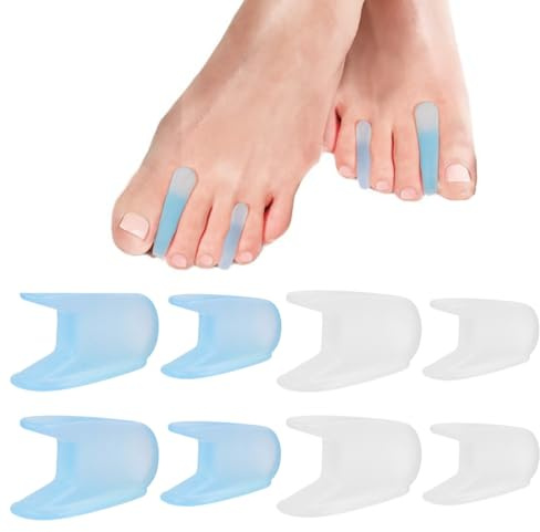 8 pezzi Hallux Valgus - Separatore per dita dei piedi, in silicone, per alleviare le palle e le dita dei piedi sovrapposte, in silicone