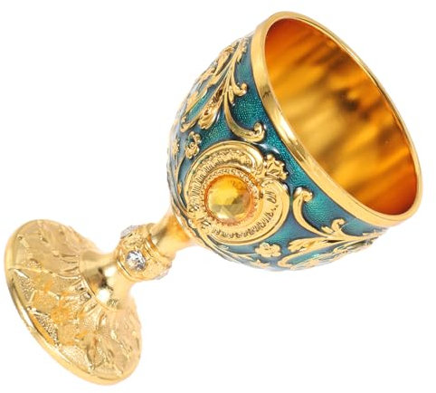 OUNONA Cáliz Medieval Retro De Metal Dorado Diseño Vintage Robusto para Decoración y Uso Ceremonial Halloween