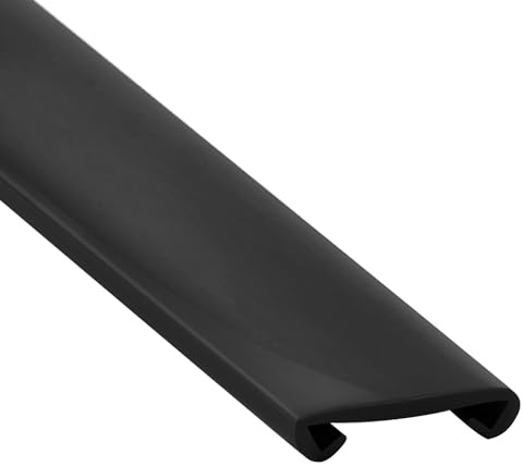 Main courante en PVC, rampe d'escalier en garde-corps, profil de main courante en plastique pour garde-corps d'escalier en caoutchouc, protection de main courante 40 * 8 mm (Noir - 10M)
