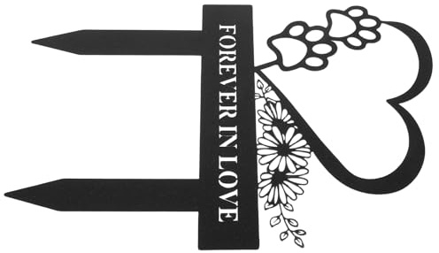 Toyvian Cartello Commemorativo per Animali Domestici in Metallo Resistente alle Intemperie, Palo da Giardino per Cane Incisione Elegante, Targa Lapide Commemorativa per Tombe Esterne e Cortili
