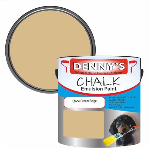 SCOOBYS PAINTS BACK IN THE MIX Chalk Emulsion Matt Paint, Water-Based, No Primer Required, For Walls and Furniture Beige, Brown Bronze, (Stone Cream Beige, 250Ml Tin)