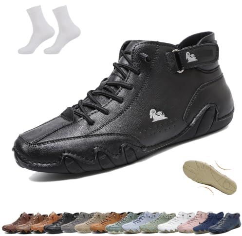 Botas Slip-On de Caña Alta Hechas a Mano for Hombre y Mujer, Zapatos Beck Impermeables Antideslizantes Ligeras Transpirables, Botas Chukka Casual Barefoot for Senderismo Conducción