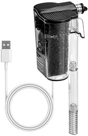 Externt akvariefilter 250 l/h DC 5V 2,5 W Tyst, smalt akvariefilter hängande externtfilter med justerbar flödeshastighet för 5-gallons mini-kallvatten akvarier (tjocklek upp till 0,5 cm)