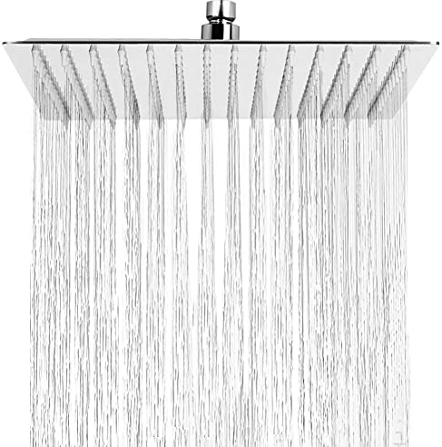 HAUSPROFI Duschkopf Regendusche Brause Bad Amatur, Dusche, Luxus Kopfbrause 12 Zoll Regenbrause Regenduschkopf, Eckig 304 Edelstahl Poliert Spiegeleffekt Hochglänzend (30 x 30cm)