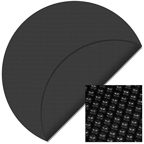 Wiltec Bâche à Bulles Solaire Ronde pour Piscine, Ø 5 m, 140 µ, en PE, Couleur Noire, Couverture Piscine, Chauffage Piscine
