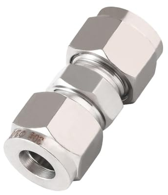 Horiznext 3/8 inch Stainless Steel 304 Compression Fitting for tube, connect air line brass pipe, adapt copper brake hose water fuel system (1 pc)