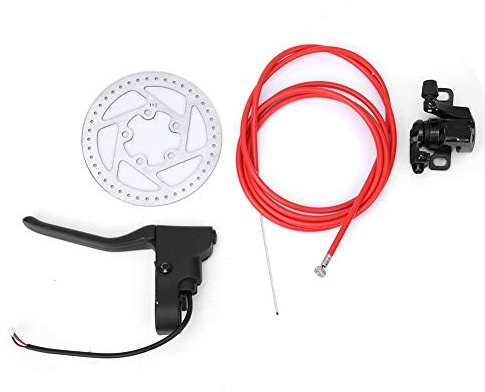 Vbestlife Rear Disc Brake Kit, 1 Set of Disc Brake Device Caliper&Rotor&Cable&Handle&Screws Compatible with M365 Electric Scooter