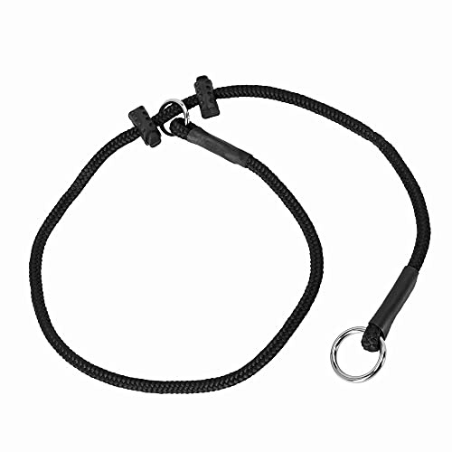 DINGO GEAR Choke krage för hundträning handgjord av snöre med 2 begränsare vattentät svart XS