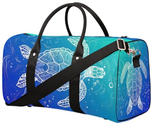 Sea Turtle Coral Travel Duffel Bag Sport Gym Bag Weekender Overnight Bag carry on bag Training Shoulder for Women Men Boys Girls