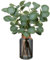 Hollyone 35CM Artificial Eucalyptus Stems in Glass Vase with Faux Water, 14 Fake Plant Faux Eucalyptus Leaves for Home Decor, Living Room, Bedroom, Office, Wedding Centerpiece Decorations