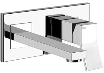 Gessi Rettangolo K, mélangeur monocommande de lavabo prêt à lemploi, bec fixe, sans garniture mécanique, saillie 207mm, 53088735, Coloris: Métal noir PVD