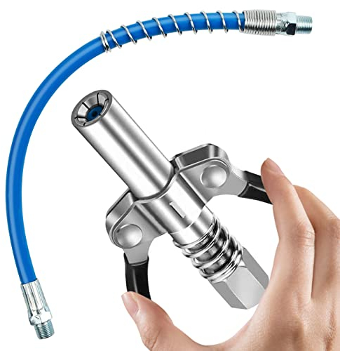 HIMOMO Fettpresse Mundstück, G Coupler für Fettpresse mit 30cm Schlauch Fettpresse Kupplung Mundstück Kupplung für Kegel-Schmiernippel Fettpresse für alle Arten von Fettpressen