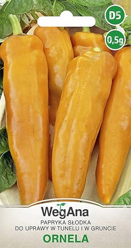 WegAna Semi di peperone dolce Ornela 0,5g Semi di ortaggi robusti Semi di coltivazione per serra Semi di peperone dolce medio-precoce