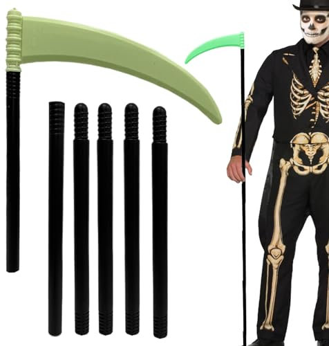 Chaies Accessoire de Faux d'halloween, Accessoire de Faux de Faucheuse, Fausse Faux, Jouet Faucille, Accessoire de Faux Faucheuse de 6,2 Pieds pour Halloween, pour Costumes de Faucheuse