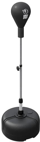 GORILLA SPORTS® Punchingball - mit Ständer, 120-156cm höhenverstellbar inkl. Boxbirne - Standboxball, Freistehender Boxstand, Punching Ball für Erwachsene, Standbox-Trainer, Speedball, Boxsack, Boxing