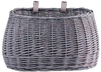 e-wicker24 Alles aus Weide Cestino anteriore per bicicletta, grande, intrecciato, per portapacchi, retrò, in vimini, per manubrio, stile vintage