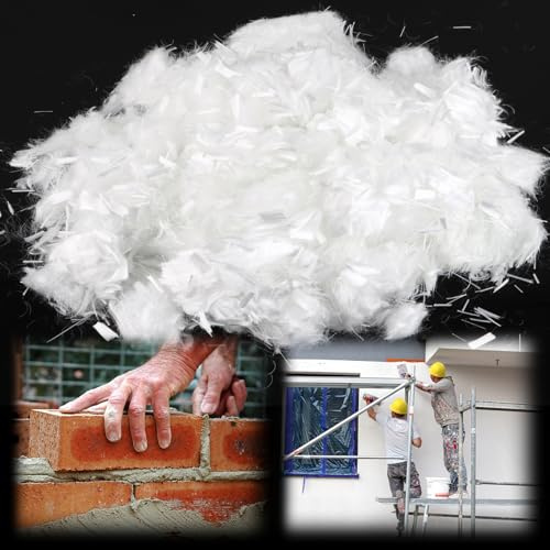 VIDETOL 2000 g de fibre de polypropylène, fibres polyfibres 12 mm, fibre de verre, renforcement de résistance pour béton, plâtre et mortier