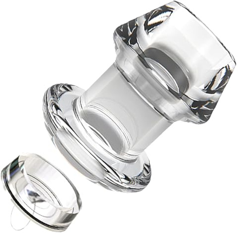 BDSMLOVE Plug Anale Trasparente con Tunnel, Dildo Anal Plug per Coppie Donne Uomini, Dilatatore Anale Vagianle Speculum Butt Plug Giocattoli Anali Erotici (S)