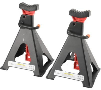 ECUTEE Plataforma elevadora para coche, 2 x caballetes de altura ajustable cada 6T, capacidad de carga de 6 T, caballetes de apoyo para coche, altura de elevación 39 – 58,5 cm, soportes para caravanas