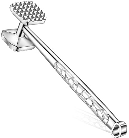 Kaiyzo Lega di Alluminio Batticarne, Martello per Carne Doppia Faccia con Impugnatura Antiscivolo, Utensili da Cucina Resistenti, Adatti per Bistecche, Manzo, Pollo E Maiale
