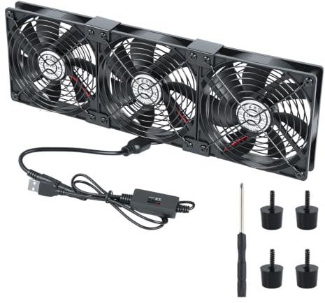 ELUTENG 3 x PC-fläkt 140 mm, DC 12 V 3-växlad justerbar kylfläkt