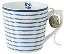 Laura Ashley - Taza con asa, taza - Blueprint Candy Stripe - 8 x 8 cm - Pequeño