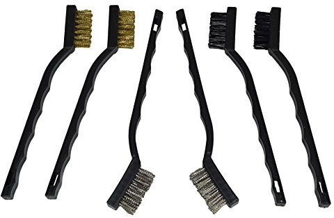 Steel Brass Nylon Assorted Wire Brushes For Spark Plug Electrical Terminals 6pc