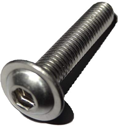 50 Stück Linsenkopf Schrauben mit Flansch M4x16 mm - ISO 7380/2 - A2 Edelstahl - Innensechskant - V2A – Linsenflanschkopfschrauben (50, M4x16 mm)