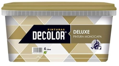 DELUXE Pintura de Interior Monocapa Mate. 4 Litros. Ecológica con Certificado Ecolabel. BLANCO HUESO