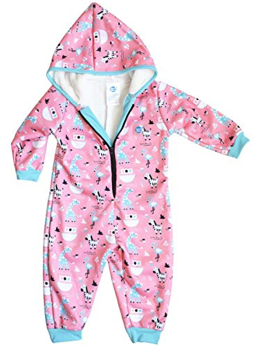 Splash About Gefütterter Einteiler mit Kapuze und Fleece-Futter für Regenmantel, Nina's Ark 6-12 Monate