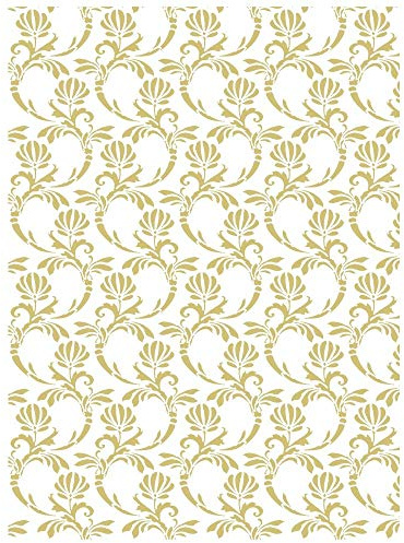 Transfer metallico | lucido | 25 x 34 cm | Decora tessuti come magliette e borse con motivi di stiratura | immagini facili e veloci da applicare | design tessile fai da te (ornamenti floreali | oro)