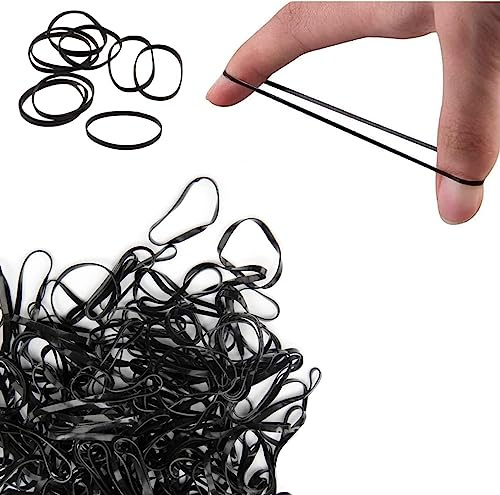 Cosy Companions™ 250x Black Small Hair Bands, Non-Slip Elastic Bands For Hair