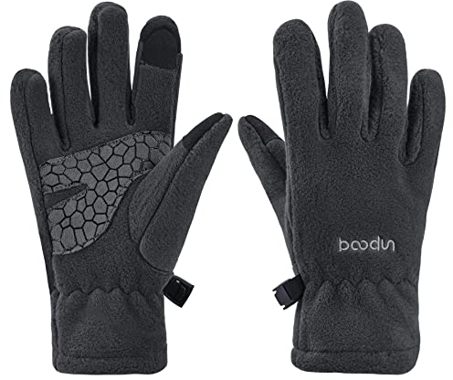 Arcweg Handschuhe Kinder Fleece Warm Laufhandschuhe Winter Gloves rutschfest Fahrradhandschuhe Touchscreen Winterhandschuhe Jungen Mädchen Fingerhandschuhe Wandern Laufen Grau XL-XXL 9-10 Jahre