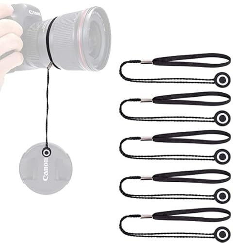 Vesaneae 5 Piezas Cuerda Antipérdida para Tapa Objetivo, Tapa Lente Correa, Tapas de Lente Elástica, Cordón de Tapa de Lente, Tapa de Lente para Cámarasde Digitales, Protector para Cámaras