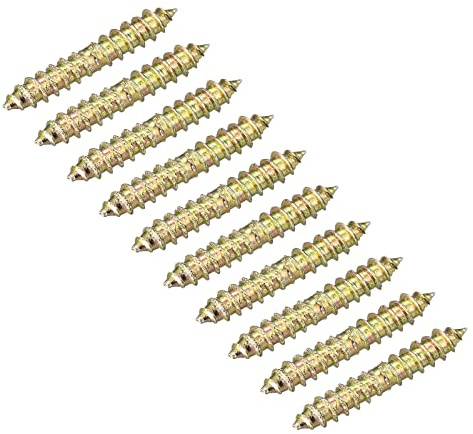 Uxcell 4x11mm Hanger Bolts, 12pcs Double Ended Self-Tapping Thread Dowel Screws for Wood Connecting