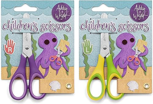 Ashton and Wright - Ciseaux pour enfant 12 cm Soft Grip (Multi x 2)