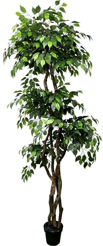 Handgefertigte Zypresse & Alabaster, riesiger 16,5 m künstlicher Ficusbaum, künstliche Pflanze, großer künstlicher Baum, hohe Kunstpflanzen, Heimdekoration, Seide, Echtholzstämme