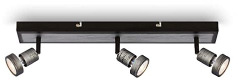 Briloner- Foco de techo LED, lámpara de techo orientable LED, luz blanca cálida, Silver-Crafted, 480x70x85 mm